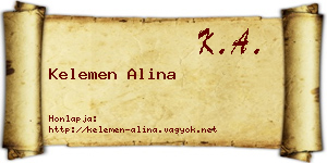 Kelemen Alina névjegykártya
